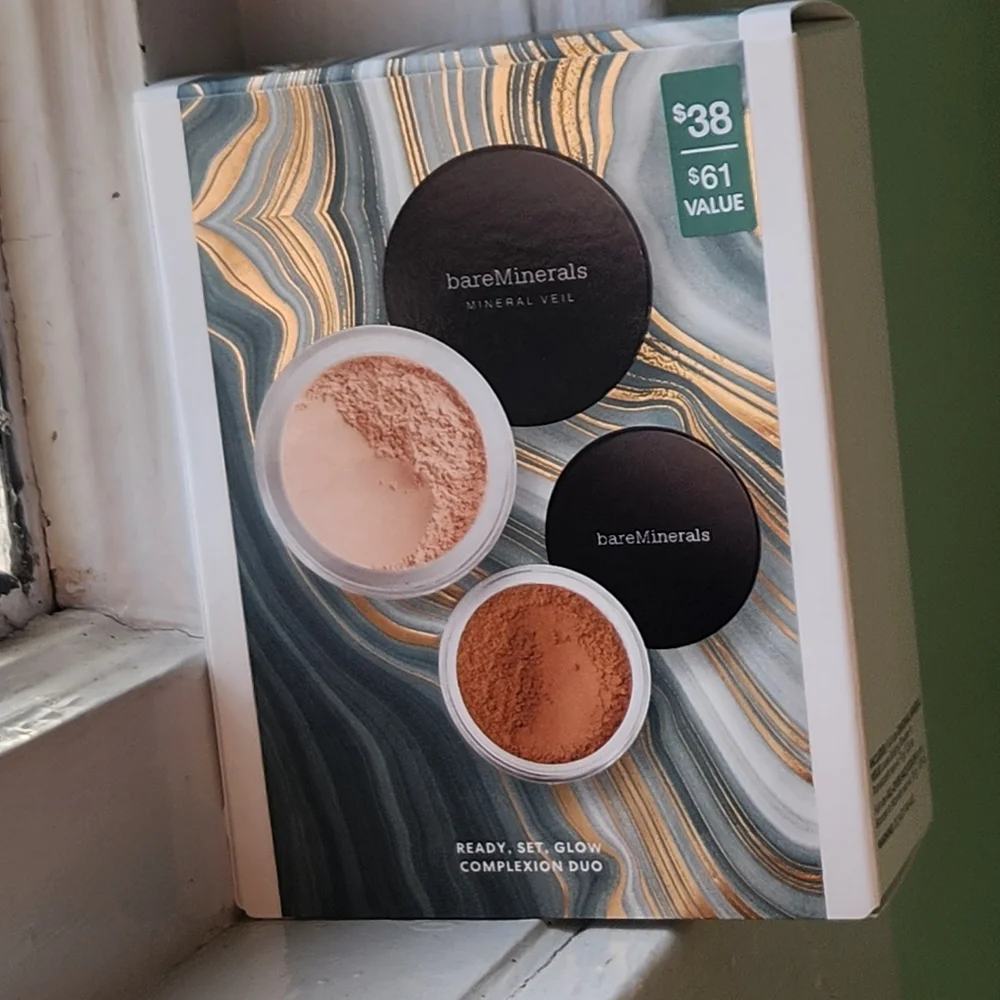 NIB BARE MINERALS READY SET GLOW COMPLEXION DUO